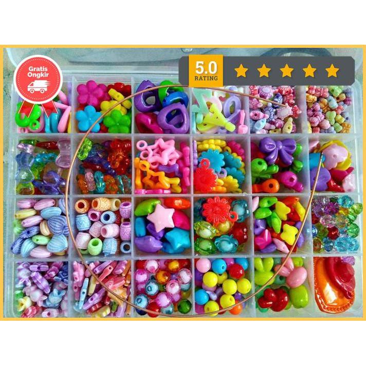 Mainan Edukasi Manik Manik / Meronce / Beads / Mote Mote Diskon