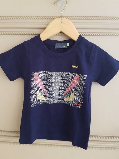 62583 F MONSTER TOP / KAOS ANAK COWOK IMPORT KOREA MURAH / BAJU LEBARAN ANAK LAKI HALUS BIRU NAVY