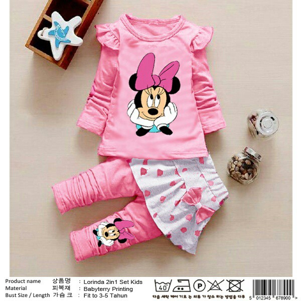 Set 2in1 Anak Perempuan Lucu Pink Mini Fit 3-4th, Atasan+Rok Celana Nyatu |Sonia Girl St