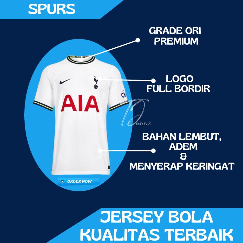 Jersey Tottenhamm 2022 2023 Baju Sepak Bola Grade Ori Big Size Jumbo Setelan