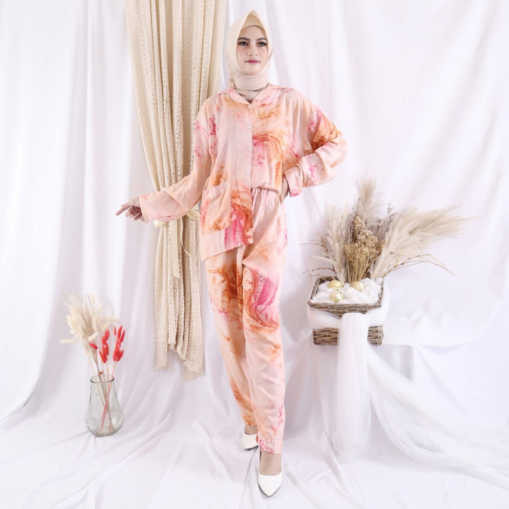 XXL LD 120 PIYAMA KEKINIAN PIYAMA RAYON TIE DYE TERBARU 2021 /SETELAN SANTAI/Josjoli_piyama