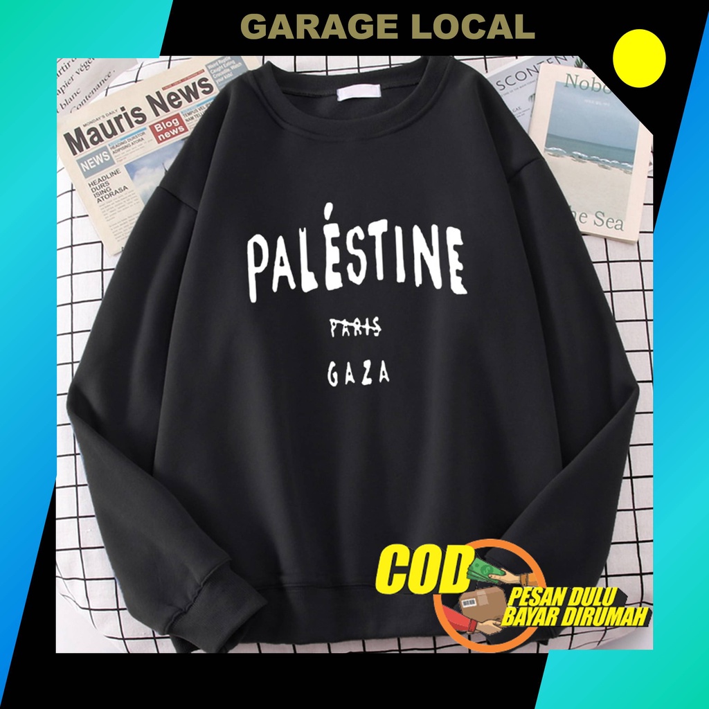 Sweater Crewneck Basic Anime From Palestine Gaza CN Anime Pria Wanite Crawneck Karakter Cowok Cewek 