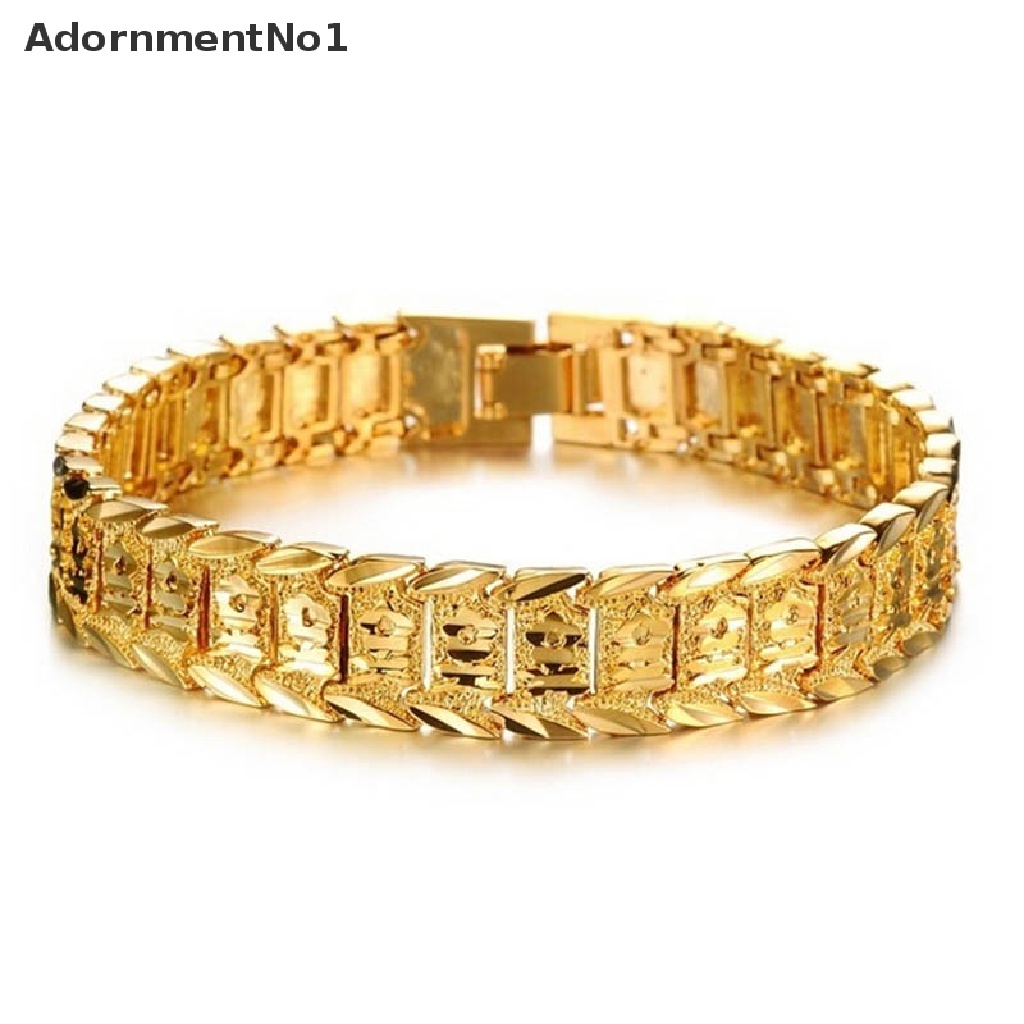 (AdornmentNo1) Charms Gelang Rantai Lapis Emas 18K Untuk Pria