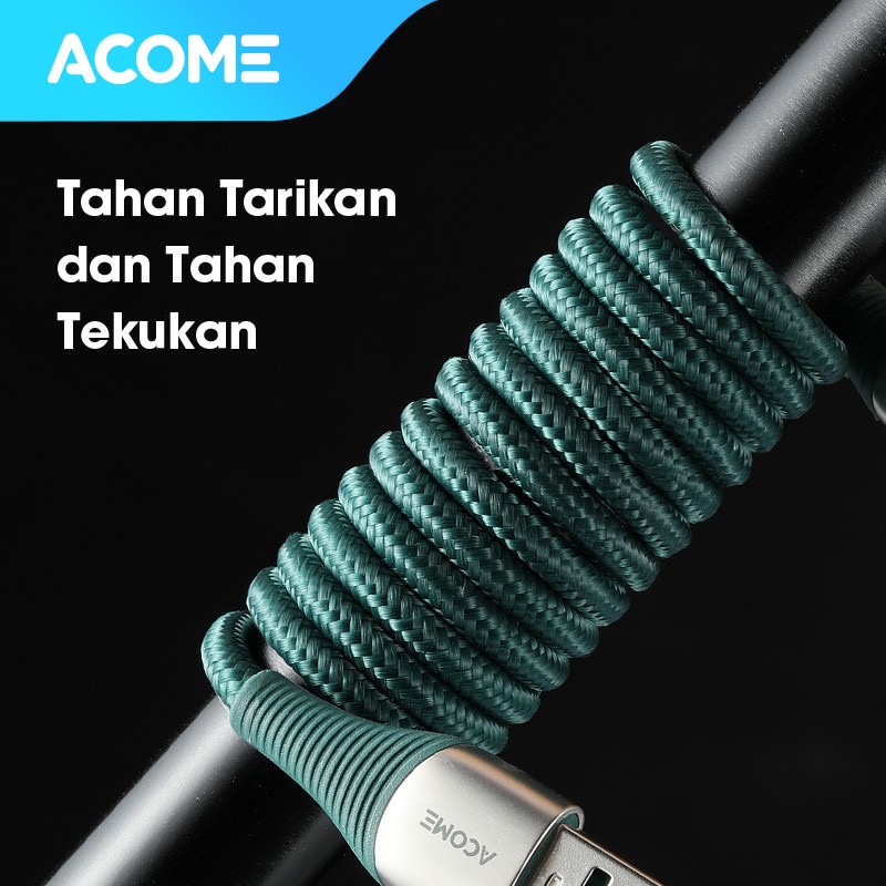 Kabel Data ACOME AIC100 Type-C 100cm Fast Charging 5A LED Display Garansi Resmi 1 Tahun