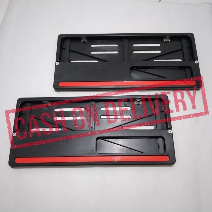 LIST MERAH Dudukan Plat Nomor Universal Motor 1 Set - LIST MERAH