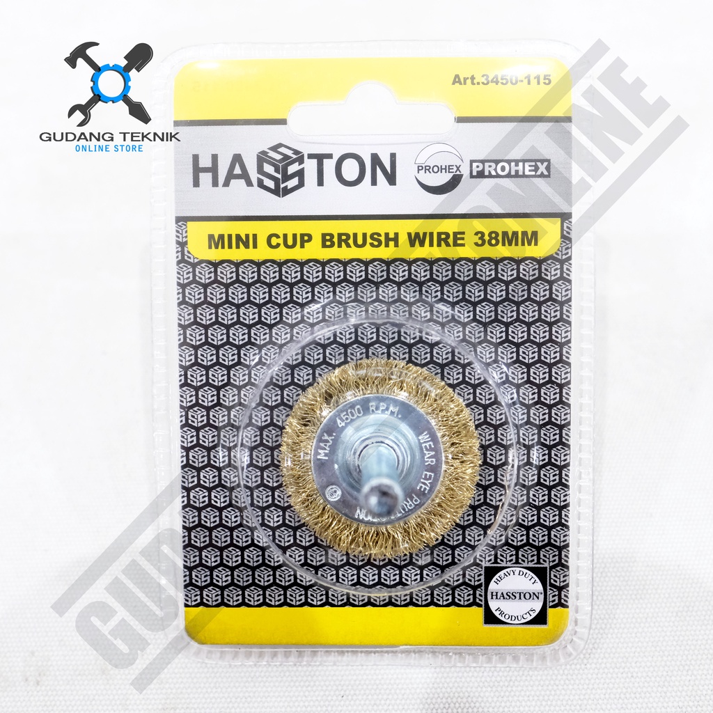 Sikat Kawat Gerinda Mini 38mm HASSTON PROHEX 3450-115 / Sikat Kawat Baja Model Flat