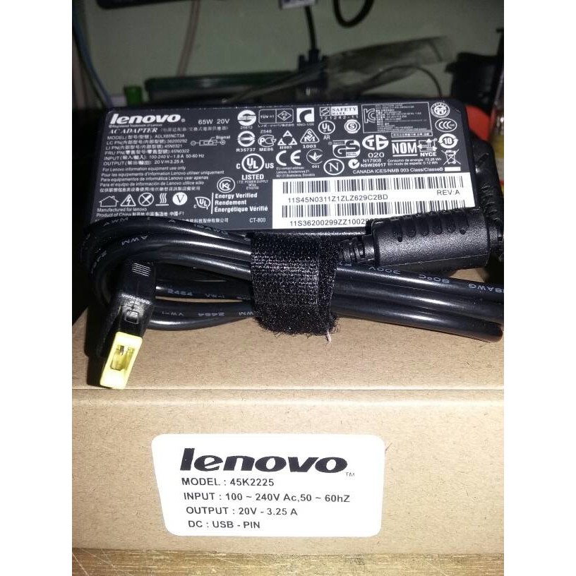 ADAPTOR/CHARGER LAPTOP LENOVO 20V-3,25A USB original