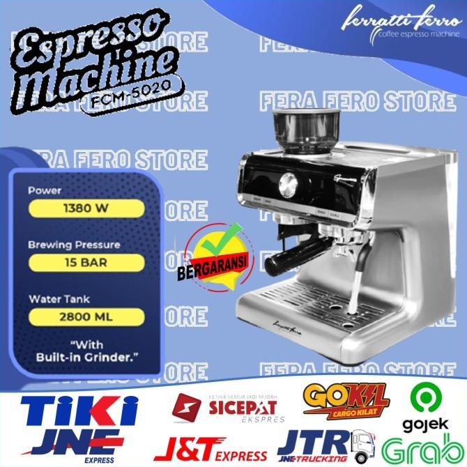 Mesin Kopi Espresso Ferrati Ferro Fcm5020 Fcm-5020 3Qza123M5D
