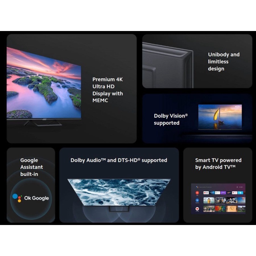 Xiaomi Mi Google TV 55&quot; 4K QLED  A Pro 2025 Smart Dolby Audio Garansi Resmi