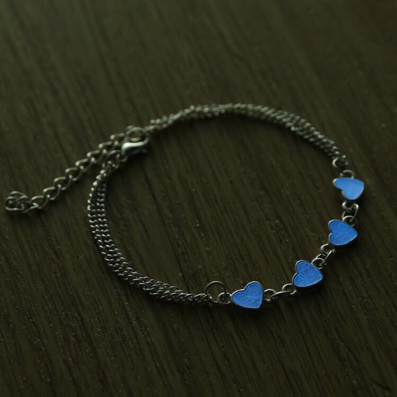 Gelang Tangan Rantai Aksen Bunga Daisy + Bintang + Hati Luminous Untuk Perhiasan Wanita