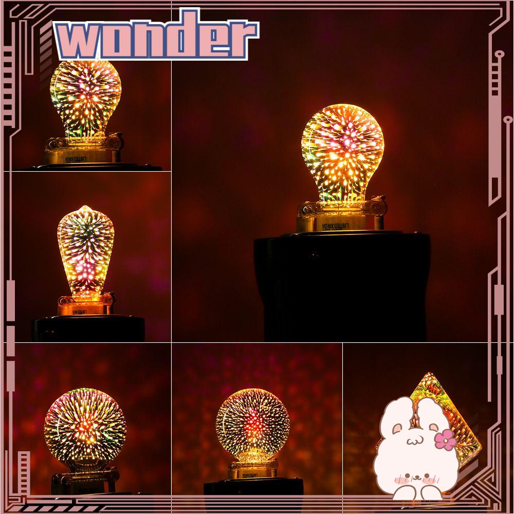 Wonderful A60 / St64 / G80 / G95 Lampu Bohlam Edison E27 3w Bentuk Kembang Api 3d Warna-Warni