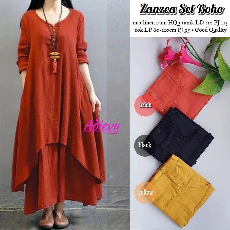 Zanzea Set Boho Setelan Wanita Terlaris