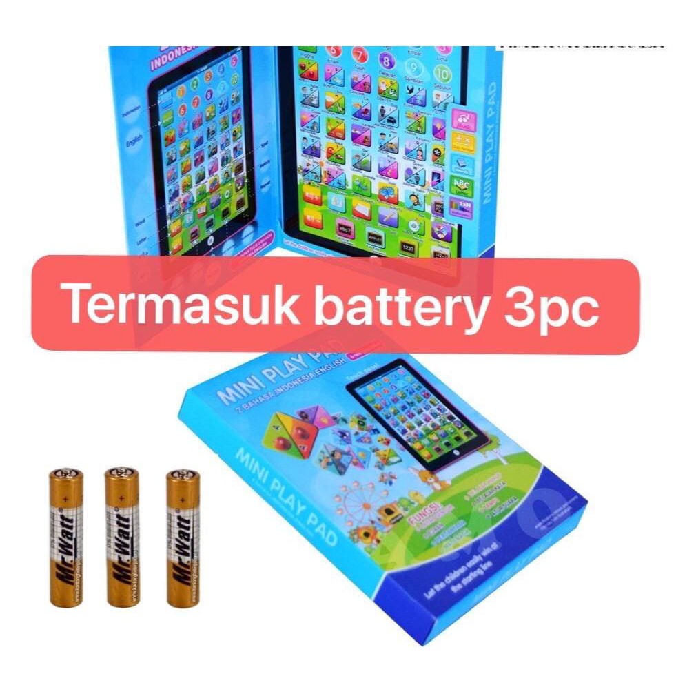 Mini Playpad Edukasi - MAINAN TABLET EDUKASI - 2 BAHASA