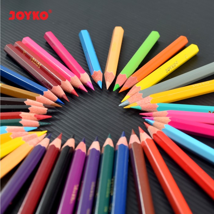 

WARNAPENSIL- JOYKO PENSIL WARNA MINI SHORT COLOR PENCILS HEXAGONAL GRIP - 12WARNA CP-S12 -PENSIL