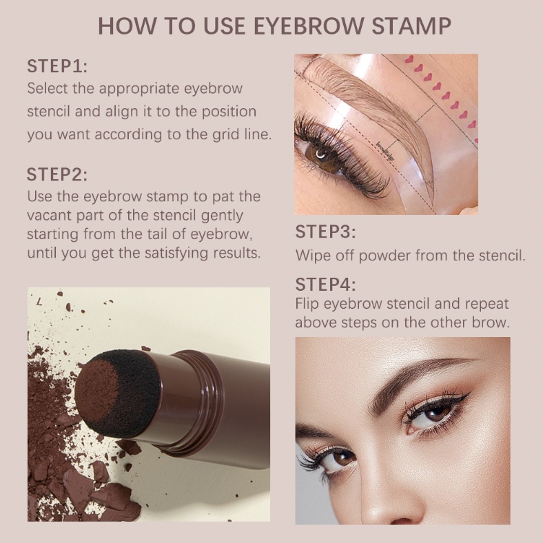 Free 10 Cetakan Alis Eyebrow Stamp Powder Instan Alis Stempel Ibcccndc Waterproof XX055