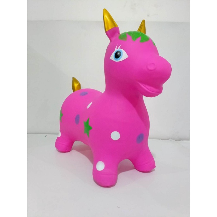 Mainan Anak Animal jumping musik Kuda / Mainan Kuda Kudaan Karet Anak - PINK(V6U4) Mainan Edukasi An