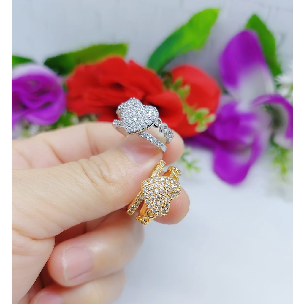 Cincin wanita permata lapis emas Perhiasan Xuping Jewelry 0052.0053