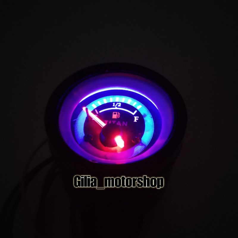 Speedometer Fuel Meter jarum LED Biru Analog LED Waterproof Amper Bensin Jarum LED Universal