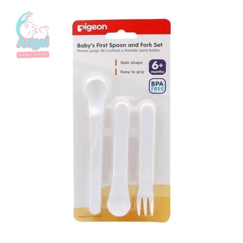 PIGEON BABY'S FIRST SPOON &amp; FORK SET 6M+