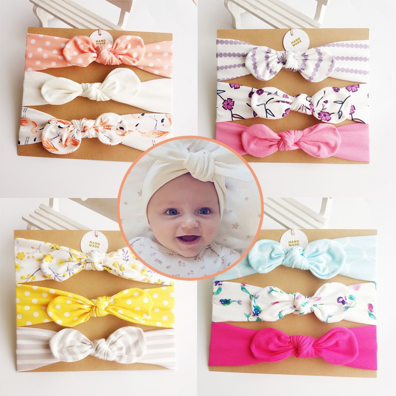 Bandana Bayi Import Bando pita Balita isi 3 Pcs - Ariel Headband 3in1
