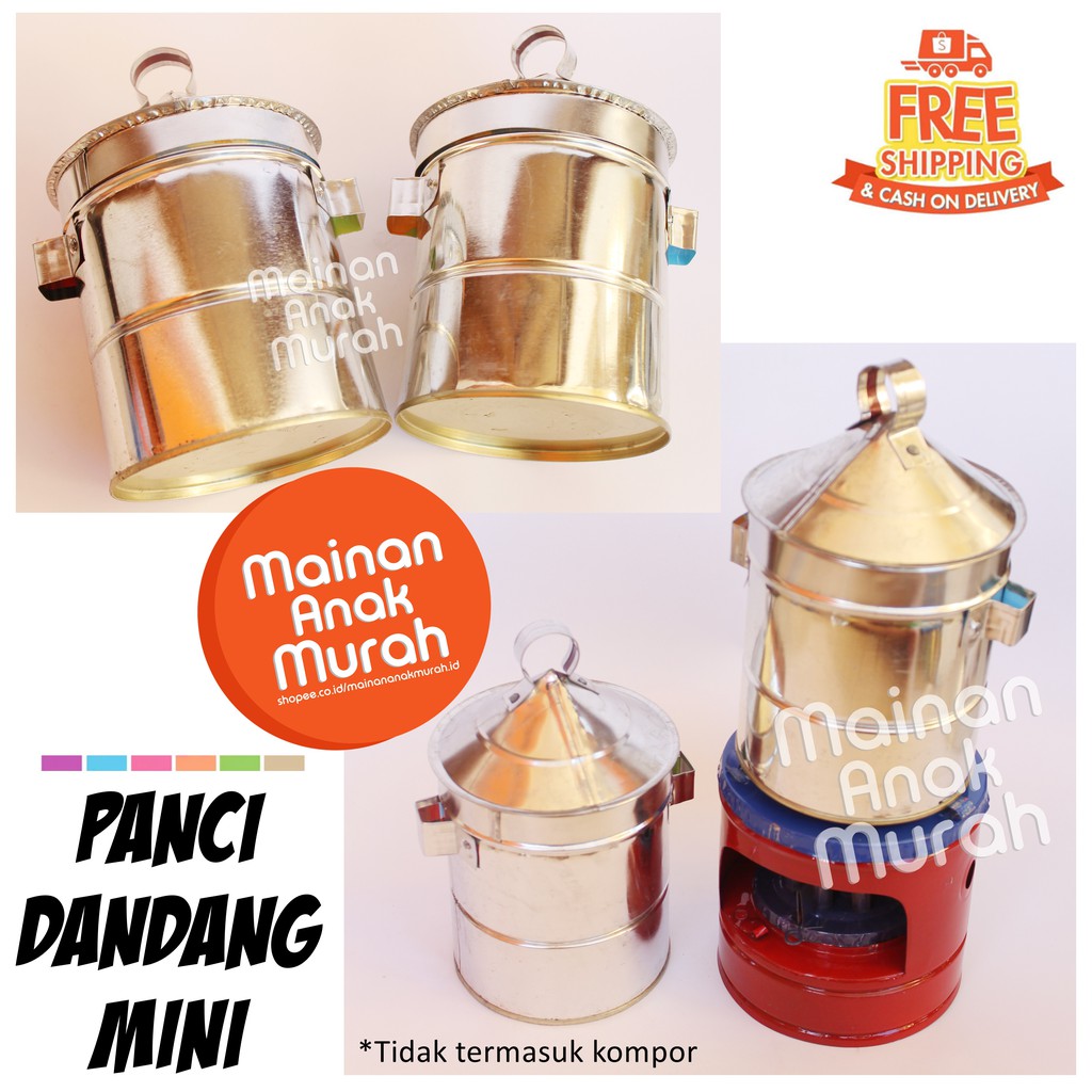 Panci Dandang Mini Mainan Logam Kompor Mainan Mini Kitchen Set
