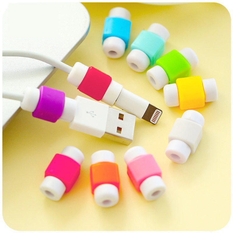 Ready Stock 1Pcs Kabel Pengisian Data Line Protector Candy Colors Silicone Bobbin Winder Pelindung Android iPhone Kabel USB