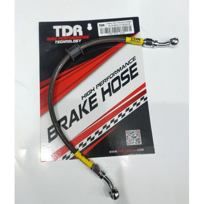 Selang Rem TDR 40CM Banjo Black Carbon