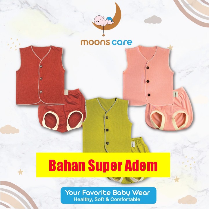 Newborn MOONS Stelan Kutung Polos Premium | Baju Bayi Newborn Baru Lahir | Kutung Pop Setelan baju