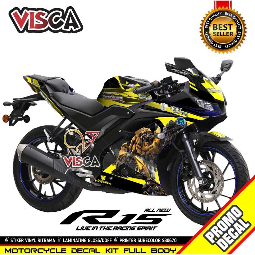 Decal Stiker R15 V3 TRANSFORMER KUNING
