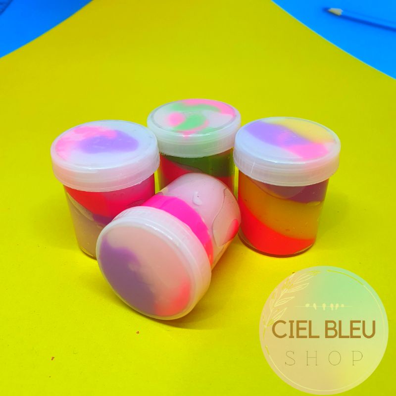 (1 pc ) Mainan Slime Cup Mini Anak Pelangi 20 cc Murah