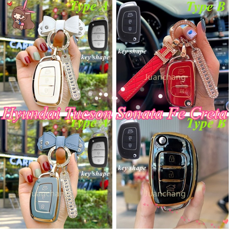 Casing Kunci Mobil Bahan TPU Untuk Hyundai Tucson Sonata Fe Creta ix25 ix35 ix45 i10 i20 i30 i40