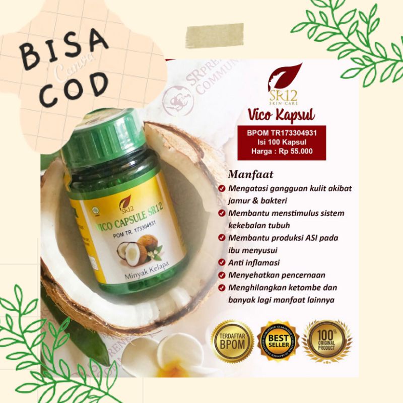 VICO Kapsul SR12/ VCO/ virgin coconut oil/ minyak kelapa murni