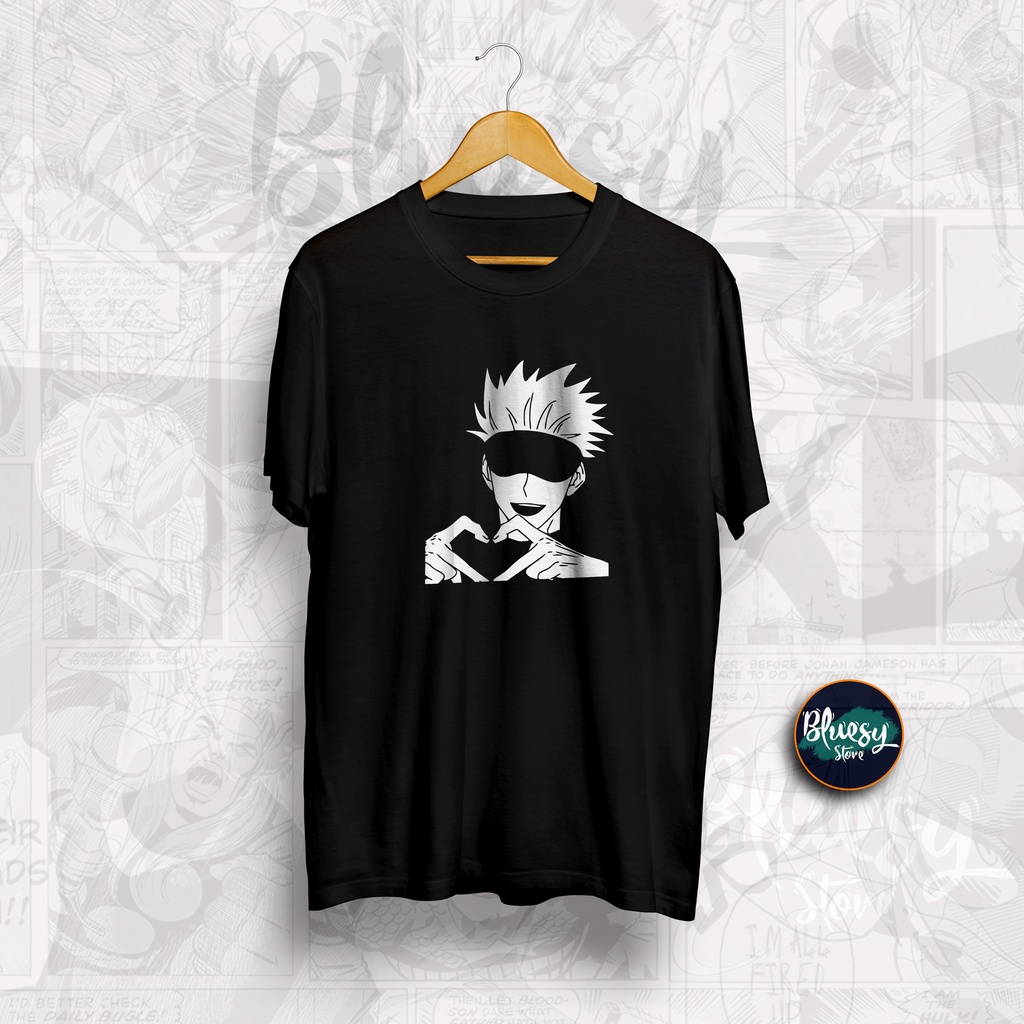 Kaos ANIME JUJUTSU KAISEN GOJO SATORU LOVE SIGN SASSY / BAJU GOJO SATORU LOVE SIGN SUKUNA ITADORI YUUJI