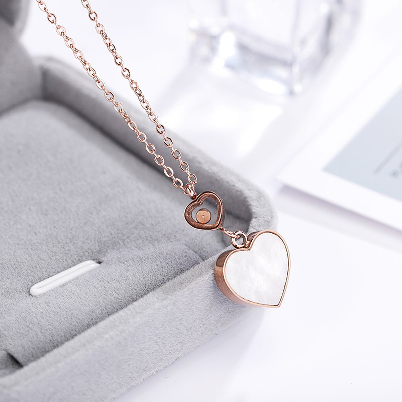 [New] Kalung love elegant titanium korea hadiah wanita cewek 316L anti karat KK164