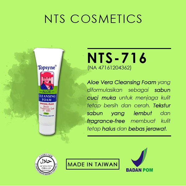 NTS-716 Special Plus Aloe Cleansing Foam NTS 716 New Topsyne Pembersih Muka Vitamin E