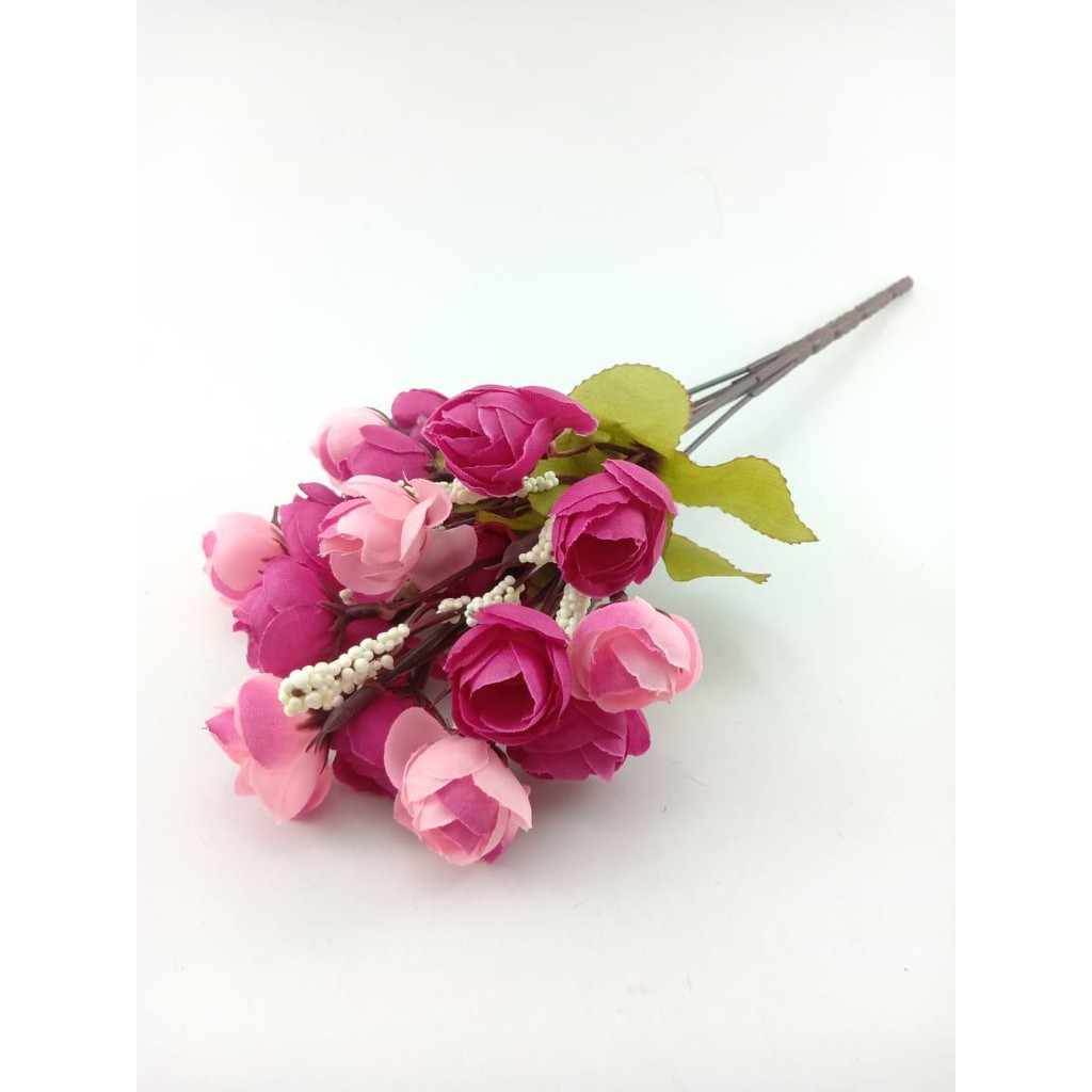 COD BUNGA MAWAR BUNGA TANGKAI PLASTIK BUNGA ARTIFISIAL BUNGA PAJANGAN BUNGA HIASAN BT9024-ROSE