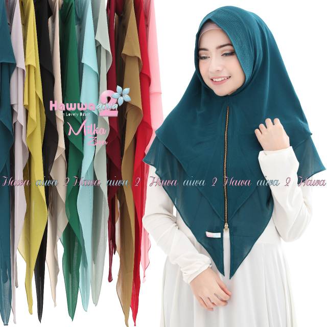 Khimar milka zipper by Hawwa Aiwa 2