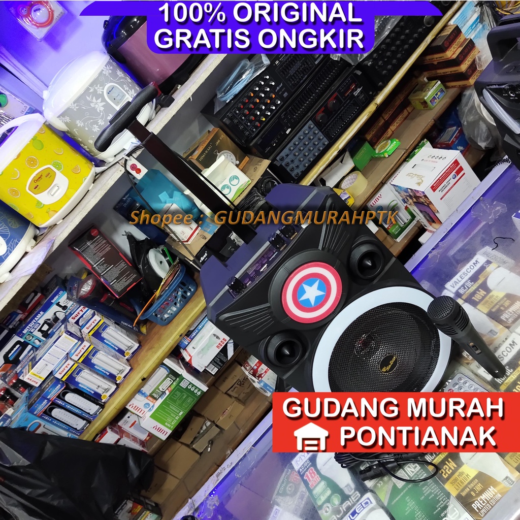 Speaker Bluetooth Jin Long JL-1828 Captain Amerika 8,5 &quot; inch