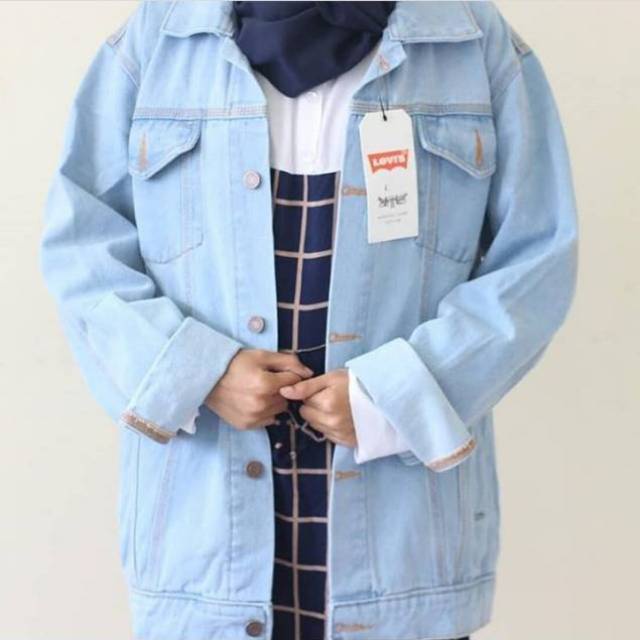 CUCI GUDANG!!! JAKET JEANS WANITA OVERSIZE JUMBO DENIM TERBARU 2022 LEVI