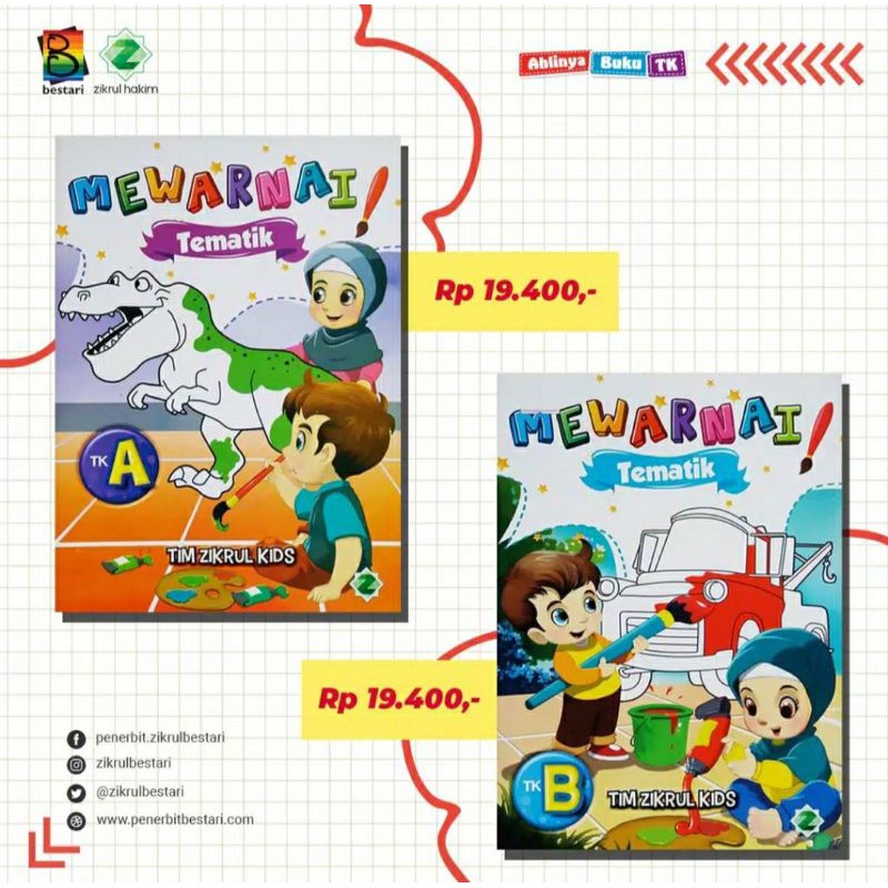 Buku Mewarnai TK/PAUD Tematik TK A dan TK B
