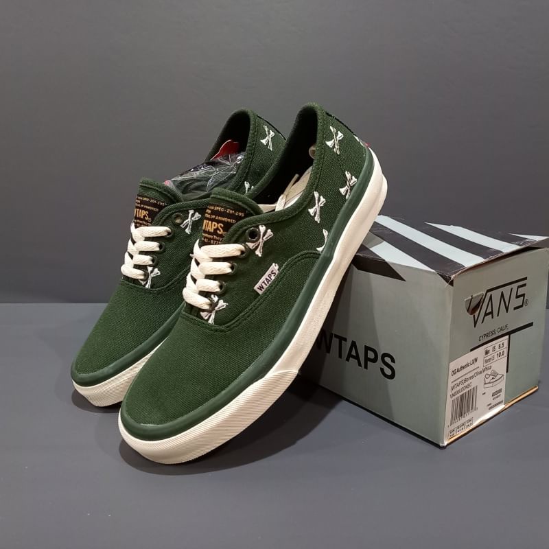 VANS AUTHENTIC LX WTAPS BONES OLIVE -  Sepatu Slip On Sneakers Kets Kasual Pria/Cowok/Men