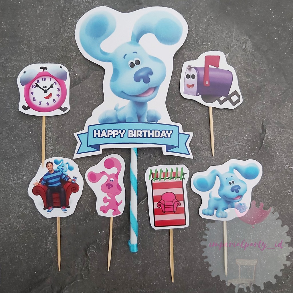 Cake Topper Kue Happy Birthday Komplit Besar Kecil Blues Clues And You