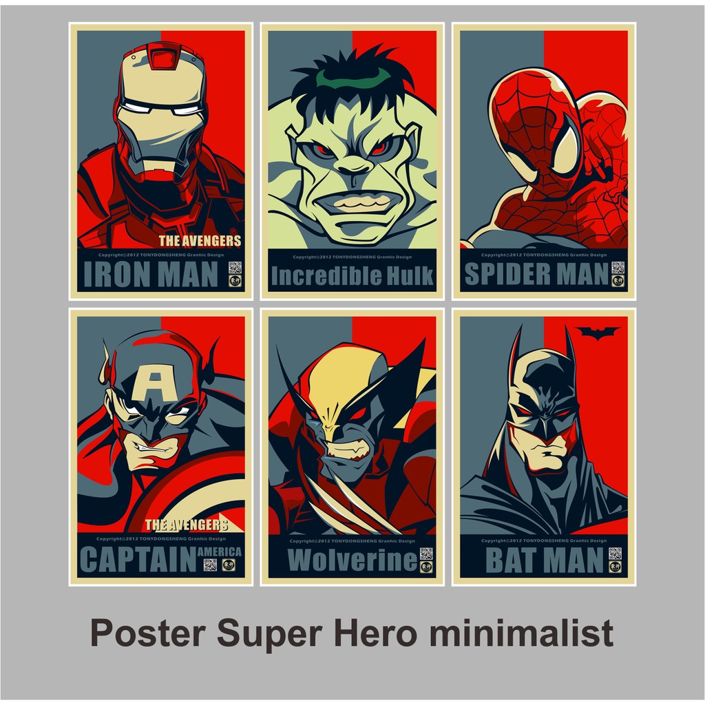 Poster Retro Minimalis superhero