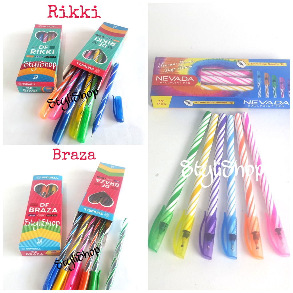

Bulpen Spiral Murah (1 Lusin), Ballpoint Pen 0.7 mm