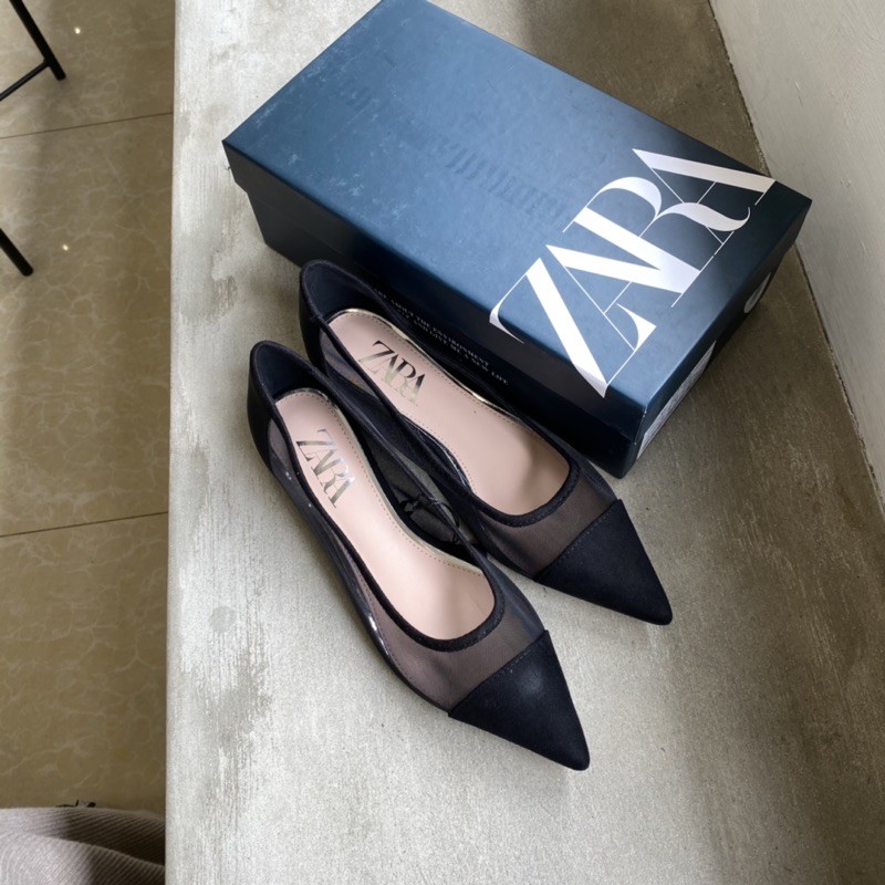 ZR SHOES : MESH BLACK FLATSHOES