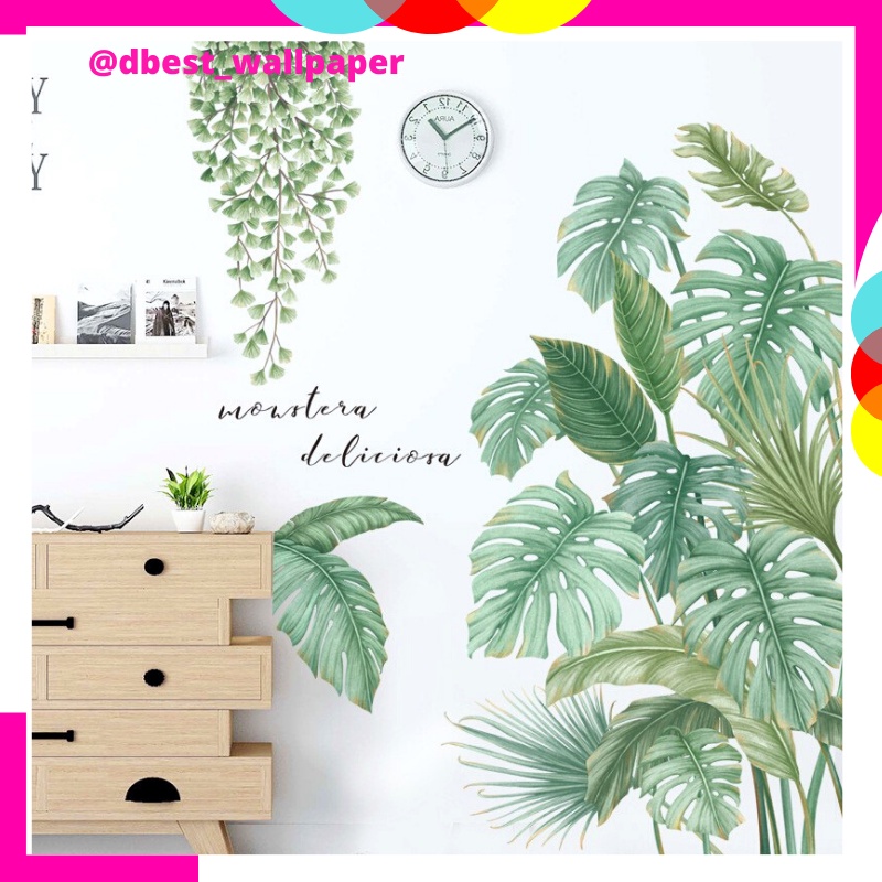 WALLSTICKER Q42 WALLSTIKER WALL PAPER WALLPAPER STICKER STIKER WALLPEPER DINDING DAUN POHON PALEM MONSTERA KAKTUS DEKORASI HIASAN RUMAH PINTU KERAMIK JENDELA KACA CERMIN HIASAN TEGEL KAMAR MANDI DEKOR KRAMIK DINDING KITCHEN KOMPOR LEMARI DAPUR 3D Q 42