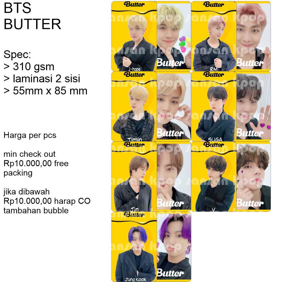 photocard bts Bangtan BUTTER unofficial