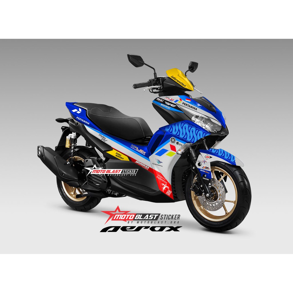 Decal stiker Yamaha Aerox 155 connected Mandalika fullbody motoblast