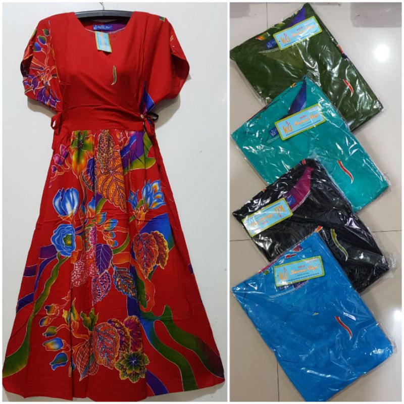 YULI - LONGDRES SLEMPANG LD 100 CM PB 127 CM BATIK BUSUI KENCANA UNGU LABEL BIRU (KUB)