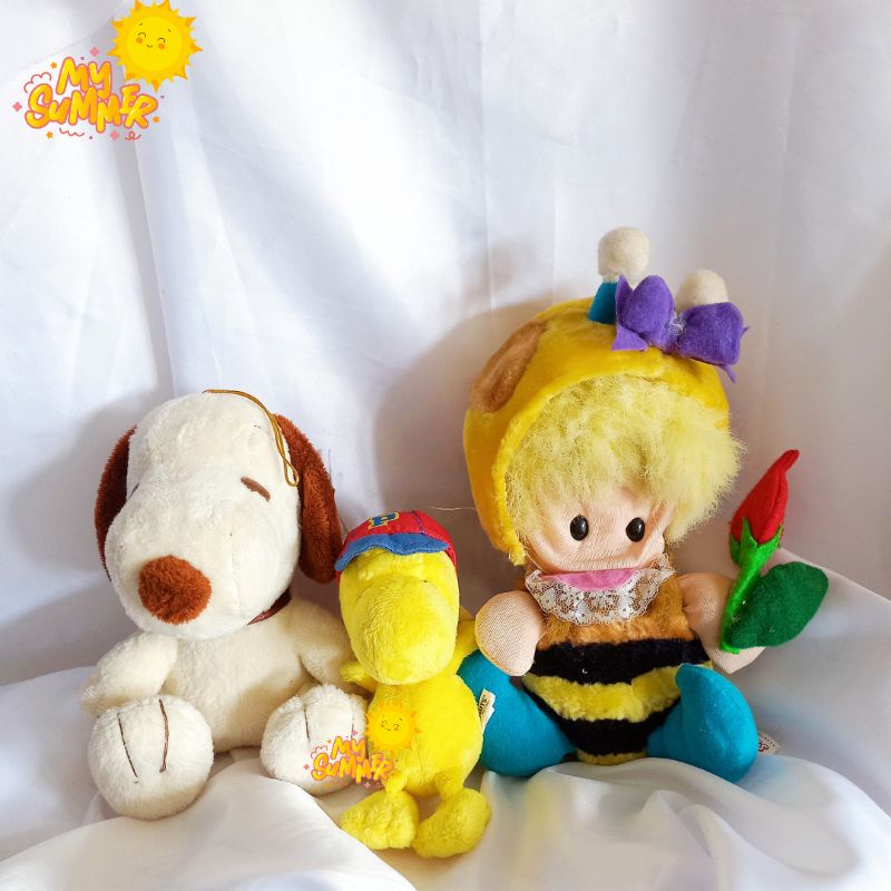 Boneka Keluarga Peanuts Charlie Brown Snoopy Okinawa Woodstock